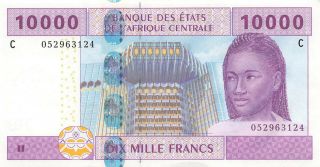Central African States (chad) 10000 Francs 2002 P - 608cc Au