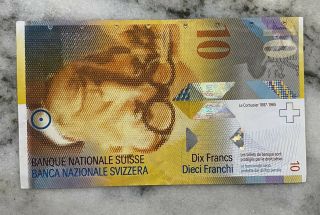 10 Swiss Francs Banknote Banque Nationale Suisse Switzerland Dix Dieci Zehn