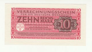 Germany Wehrmacht 10 Reichsmark 1944 Unc @