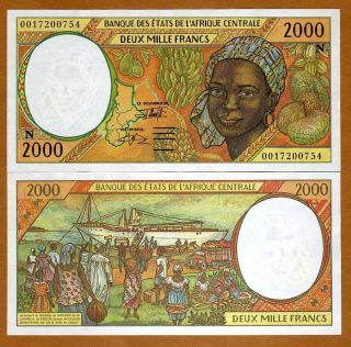 Central African States,  Equatorial Guinea,  2000 Francs,  2000,  P - 503ng,  Unc