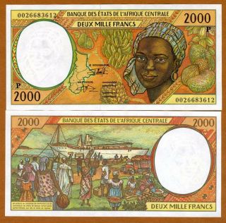 Central African States,  Chad,  2000 Francs,  2000 P - 603pg,  Unc