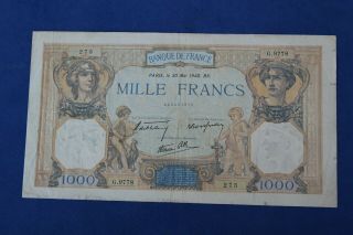 France 1000 Francs 1940 P.  90c :) - - See Many More