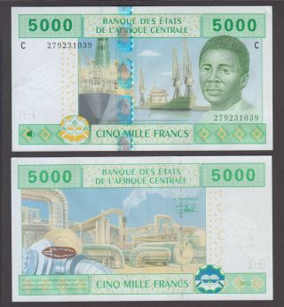 Central African States P.  609c - Chad 5,  000 5.  000 5000 Francs Sig 19,  Ef,