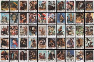 Liberia 853 - 857 Set Of 50 Scouting Stamps,  Norman Rockwell