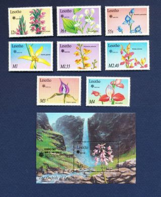 Lesotho - 756 - 764 - Vf Mnh - Orchid Flowers - 1990