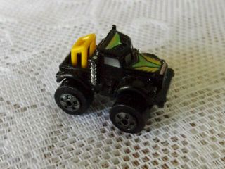 Micro Machine Road Champs Semi Race Truck Black 1987 Monster Wheels