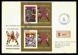 Dr Who 1980 Central African Republic Fdc Space S/s Combo Boy Scouts Lg09198