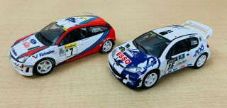 Jadi & Skid 1/43 Scale Peugeot 206 & Ford Focus Diecast Rally Car Models