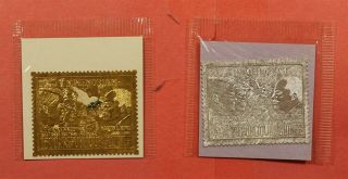 2 Guinea In Memoriam Jfk,  Mlk Gold/silver Foil Stamps In Wrappers