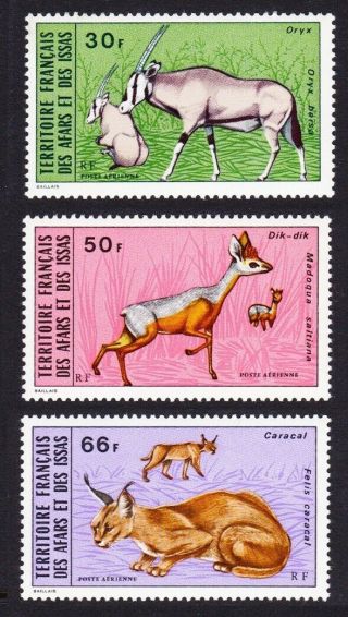 Afar And Issa Wild Animals 3v 1973 Mnh Sg 587 - 590 Sc C74 - C75 Cv£20.  50
