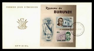 Dr Who 1966 Burundi Fdc John F Kennedy Jfk S/s Imperf G05459