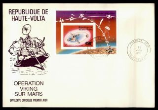 Dr Who 1974 Upper Volta Fdc Space Viking Mars Cachet S/s Lg02907