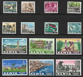 Kenya 1963 Independence Set (14) Mh.  Sg.  1 - 14.  (1635)