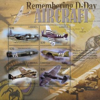 Libera - 2004 Mnh " Wwii Remembering The D - Day (aircrafts) " Souvenir Sheet (i)