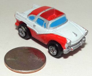 Small Micro Machine 1956 Ford Crown Victoria Skyliner Cream & Red With Sun Roof