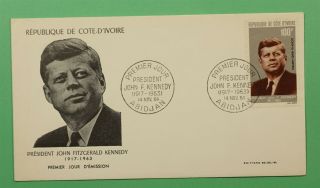 Dr Who 1964 Ivory Coast Fdc Jfk John F Kennedy C241262