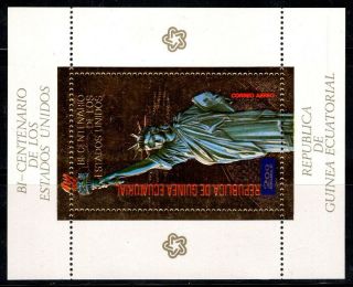 Equatorial Guinea 1975 Mi.  Bl.  179 Ss 100 Mnh Statue Of Liberty