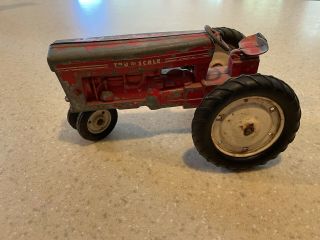 Vintage Tru - Scale Red Die Cast & Metal Tractor Farm Toy