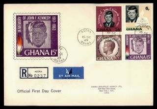 Dr Who 1965 Ghana Fdc John F Kennedy Jfk Cachet Combo G05457