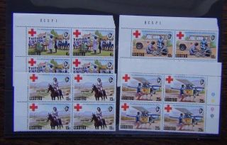 Lesotho 1976 Red Cross Set In Block X 4 Mnh
