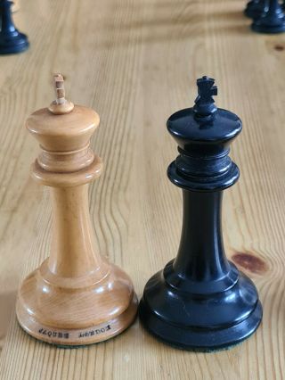 ANTIQUE 3.  5” STAUNTON CHESS SET BY JAQUES LONDON with Box 2