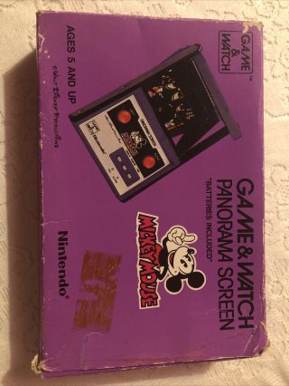 Nintendo Game & Watch Mickey Mouse Panorama Screen Vintage 1984 W/ Box