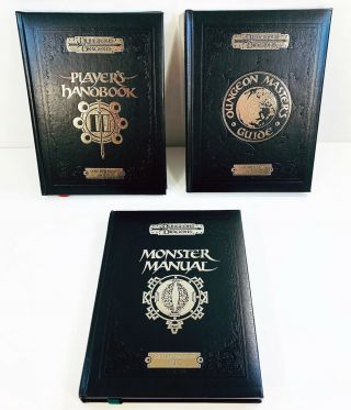 Dungeons & Dragons 3.  5 Special Edition Core Rulebook Set - Rare Black Leather