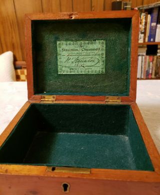 Vintage Jaques Of London Chess Set - 1894 - Mahogany Felt - Lined Box -