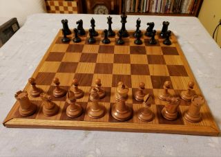 vintage jaques of London chess set - 1894 - mahogany felt - lined box - 6