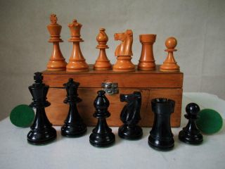 Antique Vintage? Chess Set Huge French Lardy Int Staunton Pattern K 115mm,  Box