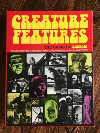 Creature Features " The Game Of Horror " Monster Board Game 1975 Library Complete