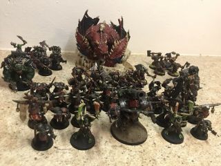 Warhammer 40k Age Of Sigmar Ork And Orruk Army Painted With Ardboyz And Warboss