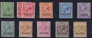 Nauru 1916 Kgv Set To 1s Lhm Cv £40 1252