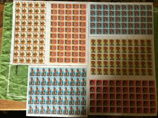Papua Guinea Stamps Part Set In Full Muh Sheets 1978 Headdresses