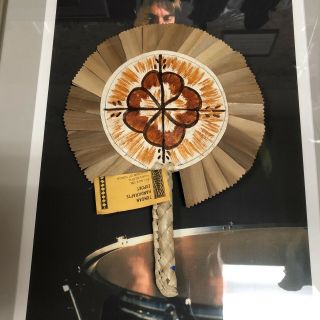Oceania Pacific Handmade Traditional Tapa Tongan Handicrafts Fan 15”x10” Vintage
