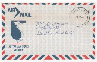 1970 Australia Fpo Air Mail Cover Vietnam To Stockton Nsw Military Map