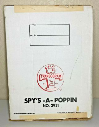 RARE 1966 Transogram Spy ' s - a - Poppin 3931 Undercover Adventure Game - Box 2