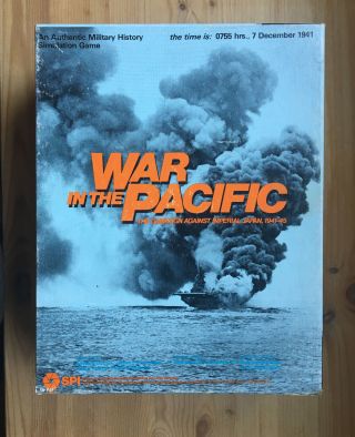 War In The Pacific - Spi Poor Box,  Counters Punched & In Trays,  Taped Up Maps,
