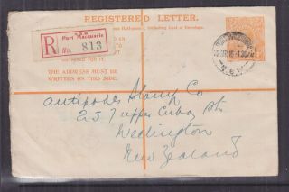 Australia,  Registered Letter Envelope,  1915 Kgv 4d.  Orange,  Re 5,  Port Macquarie