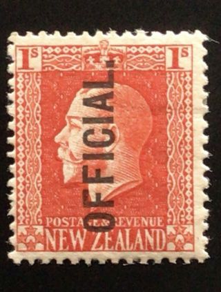 Zealand 1915 Kgv Recess Print 1/ - Orange Official - Light Hing