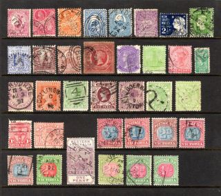 Australian States Qv Good To Fine Range X 35 Stamps Not Cat By Me