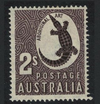 Australia Crocodile Aboriginal Art 2sh No Watermark 1948 Def Sg 224f