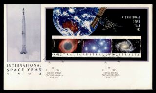 Dr Who 1992 Australia Fdc Intl Space Year S/s C239013