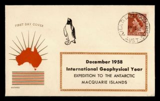 Dr Who 1952 Australia Macquarie Islands Antarctic Igy Cachet G10133
