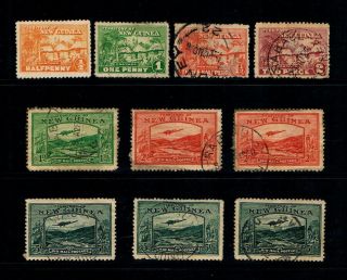 Guinea • Selection Of Early Guinea Bulolo Airmails,  Etc Stamps (10)