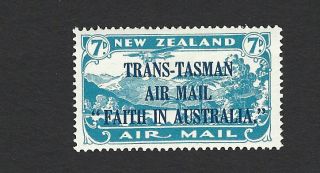 Zealand 1934 7d Light Blue Air Stamp O/ptd 