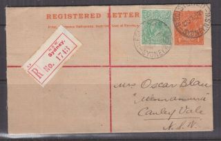 Australia,  Registered Letter Envelope,  1920 Kgv 4d Orange,  Re 6,  Setting 3 Sydney