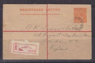 Australia,  Registered Letter Envelope,  1916 Kgv 4d.  Orange,  Re 6,  Broken Hill,  Gb
