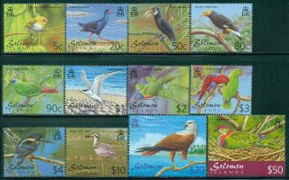 Solomon Islands 903 - 13a Sg976 - 87 Mnh 2001 Birds Definitive Set Of 12 Cat$38