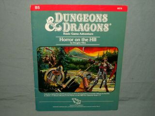 D&d 1st Ed Adventure Module - B5 Horror On The Hill (rare - And Exc -)